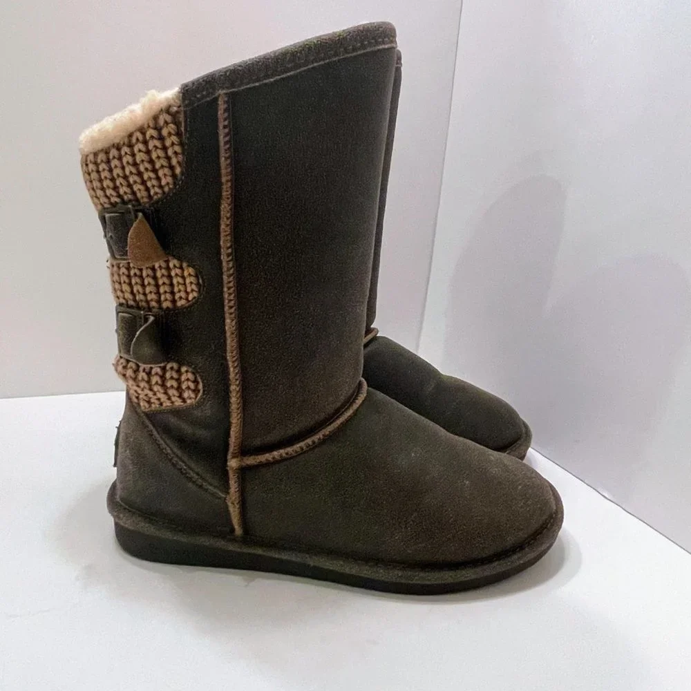 BearPaw Boshie Suede Snow Boot in Chestnut Distressed - 1669W - Size: 8